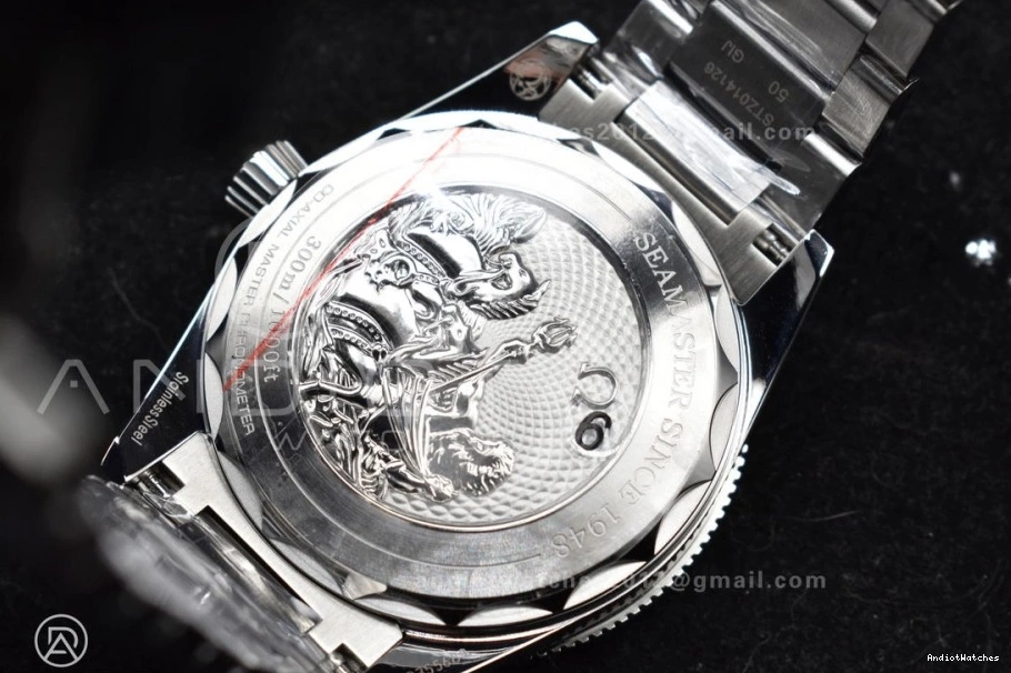 300 on 1060 Tailored A8912 Dial Heritage SS Seamaster Clone VSF Black Super Best 1:1 Edition Bracelet 0503